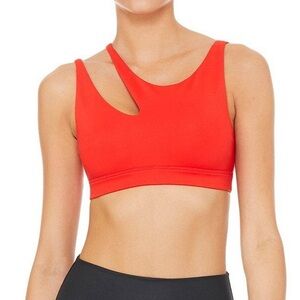 ALO Yoga Vibrant Red Cutout Sports Bra